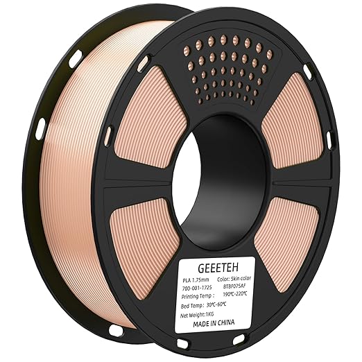 GEEETECH PLA Filament 1.75mm Skin Beige Color, Neatly Wound 3D Printing Filament 1.75mm, 1kg Spool (2.2lbs) Dimensional Accuracy +/- 0.02 mm, Fit Most FDM 3D Printers, Skin Beige