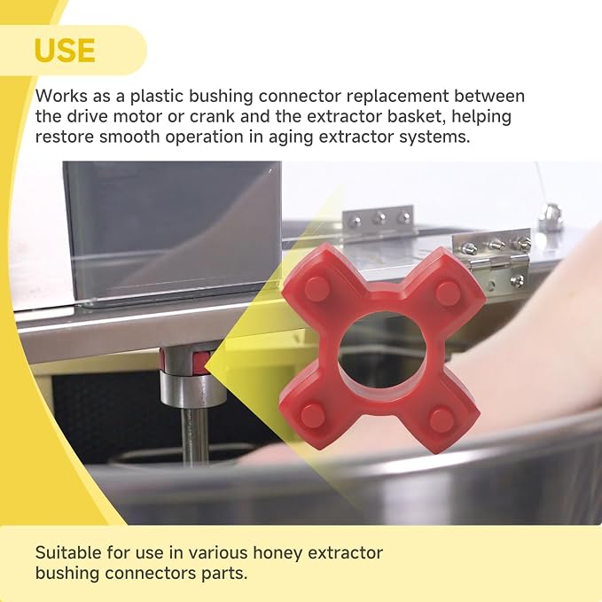 (6-Pack PT-BE-BU01 Honey Extractor Plastic Bushing Connector for 2-4 Frame Electric Honey Extractor Replacement Parts