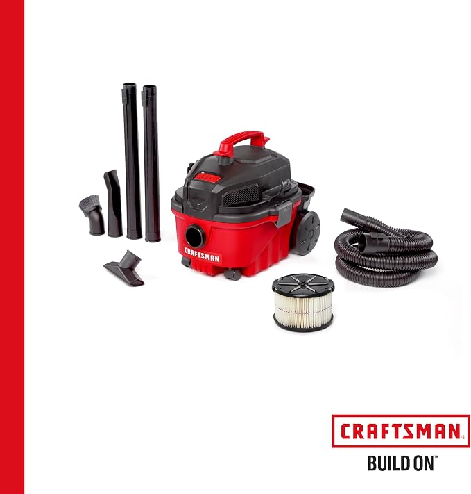 CRAFTSMAN CMXEVBE17040 4 Gallon 5.0 Peak HP Wet Dry Shop Vacuum