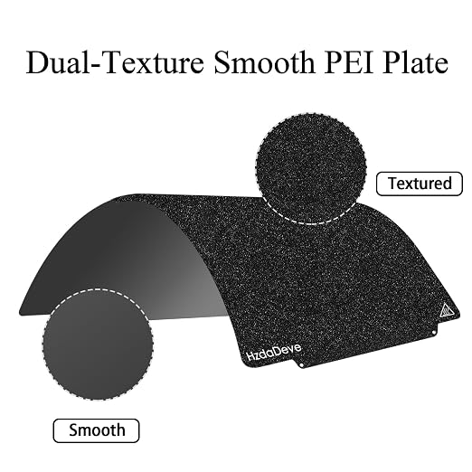 HzdaDeve Creator 5 Build Plate Dual-Textured and Smooth PEI Plate Sheet 256x256MM Heated Bed Spring Steel Flexible Platform Black Board for Flashforge Creator 5 Pro 3D Printer Accessories