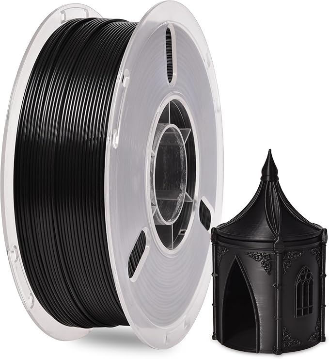 RAMBERY Black PLA Plus 3D Printer Filament 1.75mm 1kg | PLA+ Toughness Upgraded, Neatly Wound, Fit Most FDM Printers