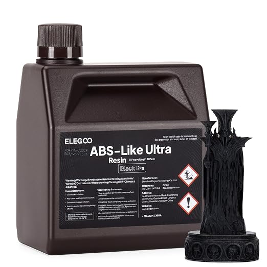 ELEGOO ABS-Like Ultra Resin with Extra Strength and Toughness, Compatible with MSLA/DLP/LCD Resin 3D Printer, Perfect 3D Printer Resin for Tool Application, Black 2000g