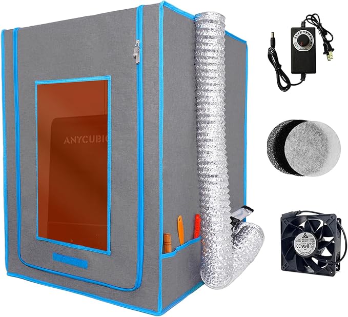 Resin 3D Printer Enclosure with Ventilation Kit Speed Control Vent Dustproof Cover Tent Compatible with ELEGOO Saturn 4 Ultra Mars 5 Ultra, Ender 3 V3 SE/KE/Ender3 Pro/Ender 3 V2/S1/Neo 3D Printer