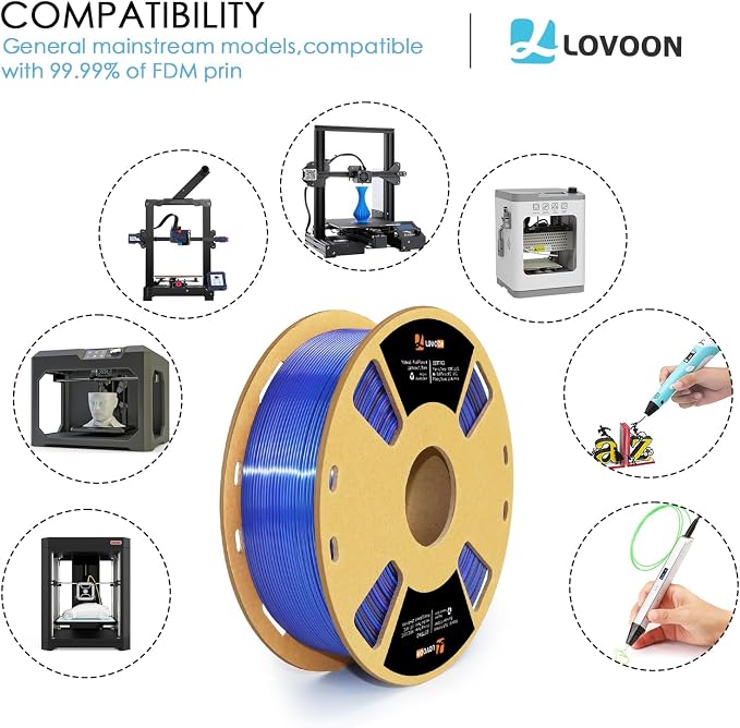 LOVOON pla Filament 1.75mm Color Shift, 3D Printers Filament NEW Black/Blue/Purple Gradient, Color Changing by Length pla,Halloween,3D Printer and 3D Pen Compatible,1KG(2.2lbs)/Spool