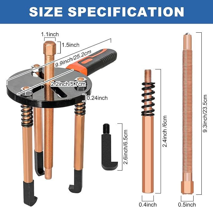 55-in-1 Bearing Puller Kit, Inner Hole Three-Jaw Puller for Cars, Motorcycles, Agricultural Machinery, Switchable 2-Mode Blind Hole Bearing Puller & Separator Set, Blue Storage Case