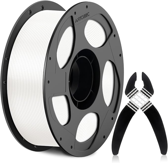 ANYCUBIC TPU Filament 1.75mm for Anycubic ACE 2 PRO, 68D Hard Rigid Flexible TPU 3D Printer Filament, Compatible with Most FDM 3D Printers, 1KG Spool, White