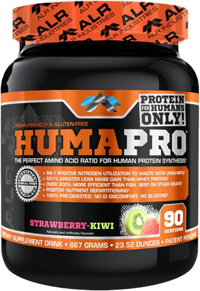 ALR Industries HumaPro Essential Amino Acid Formula | EAA Protein Supplement | Supports Muscle Recovery & Performance | Vegan, Gluten Free | | 90 Servings (Strawberry Kiwi)
