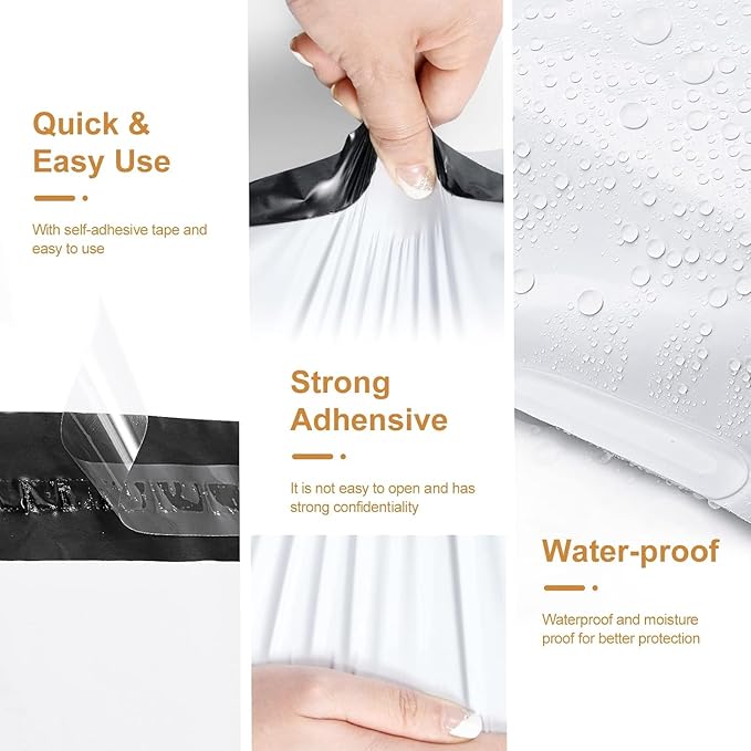 Metronic Poly Mailers 19x24 Inch 250pcs Shipping Bags for Clothes,Self Adhesive Shipping Envelopes for Small Business,Waterproof Mailers Poly Bags for Shipping,Packaging Mailing Bags White