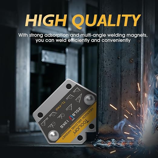 TOOLIOM Hexagon Welding Magnets Multi-Angle Strong Magnetic Welding Holder 25LB&55LB&110LB 6PCS Pull Force Holding Power Welding Accessories