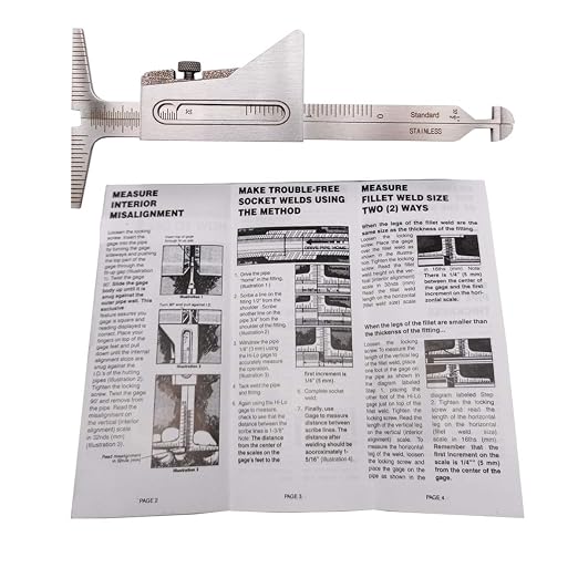 Weld Gauge Set Hi-Lo Welding Gauge and 1/32-5/8 Inch 1-15mm Taper Gauge Stainless Steel Imperial Metric Measurement Welding Gauge