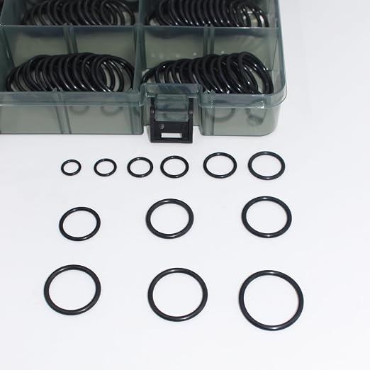 Hydraulic O-Ring Kit BOSS ORB (O-Ring Boss) Fittings 270 Pieces (12 Common Sizes) SAE 900 Series Buna-N 90 Durometer for Hydraulic Adapter SAE