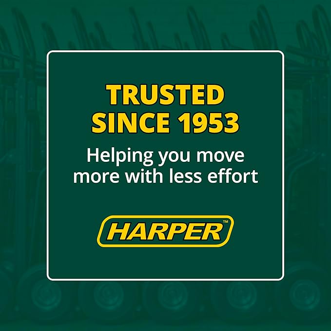 Harper Trucks JEDT8635P Convertible Hand Truck Cart, 600 lb 2-Wheel Dolly and 700 lb 4-Wheel Cart with Flat-Free Rubber Wheels for Moving, Delivery, Warehouses and Retail Stocking