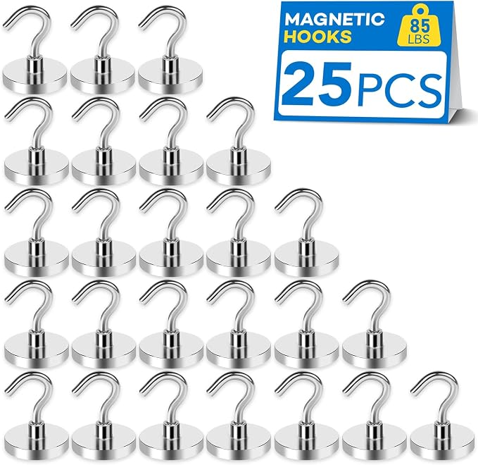 LOVIMAG Magnetic Hooks, Cruise Essentials 2026, 12 Pack-30LBS | Heavy Duty Strong Magnet Hook for Cruise Cabin, Refrigerator Fridge, Ship, Classroom, Kitchen Grills, Black