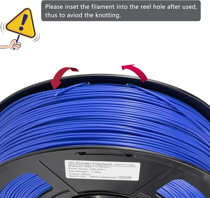 iSANMATE ASA Filament 1.75mm Blue 1KG, UV & Weather Resistant 3D Printer Filament Perfect for Outdoor Functional Parts, Dimensional Accuracy +/- 0.02mm, 1kg Spool (2.2lbs)