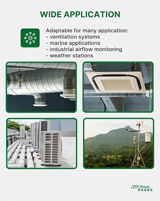 Hot Wire Anemometer AM-284 – HVAC Airflow Meter for Duct and Vent Testing, CFM/CMM Air Volume Calculation, Wind Speed & Temperature Measurement, Straight Telescopic Probe, USB PC Software