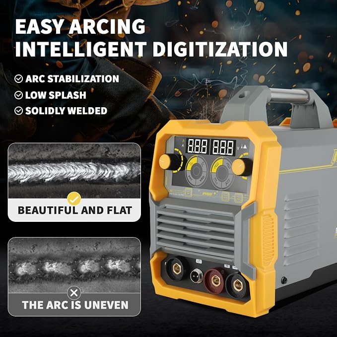 135A MIG Welder 110V,Flux Core Welder with Flux MIG/Lift TIG/Stick 3-in-1 IGBT Inverter LED Digital Display Welder with Thermal Protection,Hot Start,Adjustable Arc Force,VRD,and Anti-Stick