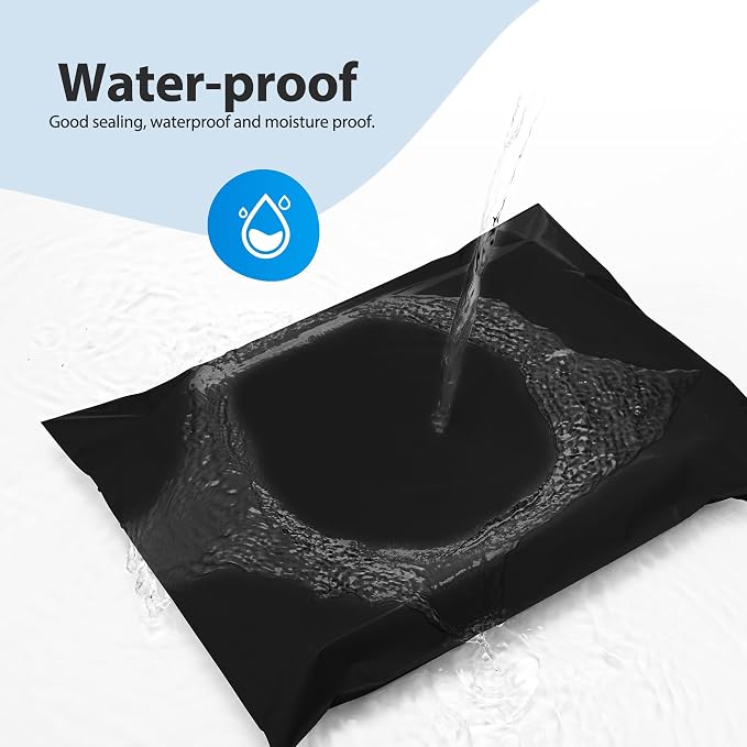 Fuxury 1500 Pcs 12x15.5" Poly Mailers,Waterproof Mailing Envelopes for Clothing, Strong Adhesive Poly Shipping Postage Bags for Small Business(Black)