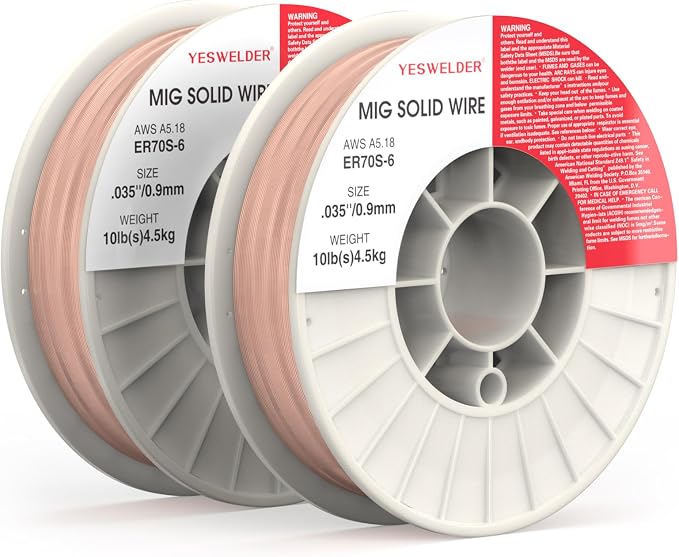 YESWELDER ER70S-6 Carbon Steel Mig Solid Wire .035-Inch10-Pound 2-Packs Welding Wire