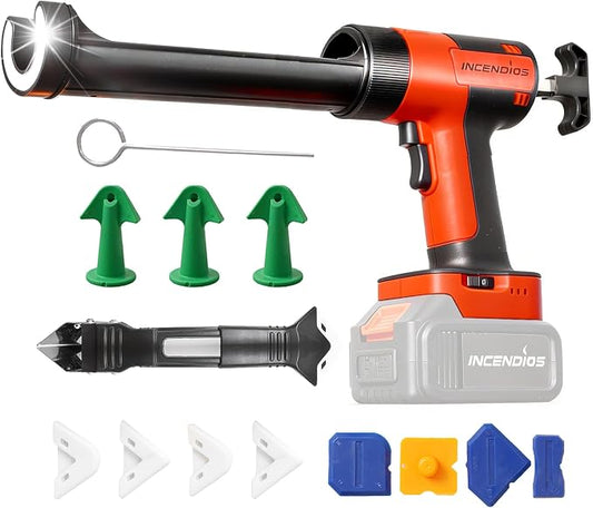 Cordless Caulking Gun Compatible with Makita 18V 21V Battery, 800KG Thrust Electric Caulk Gun (Tool Only), 10oz 6-Speed Power Caulk Gun with 13Pcs Caulking Tools, Auto-Retract Anti-Drip for DIY
