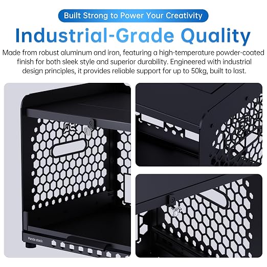 BIQU Panda Stack for Bambu-Lab A1 A1 Mini, 3D Printer AMS Stand Riser, Space Saving AMS Holder, Expandable Honeycomb Side Design