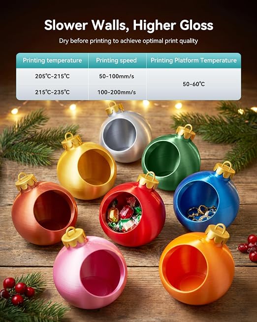 250g Silk PLA+ Filament 1.75mm Bundle, SUNLU 3D Printer Filament Glossy, Smooth Silky Surface, 250g Spool, 8 Rolls, Gold+Silver+Red+Bronze+Copper+Blue+Pink+Orange