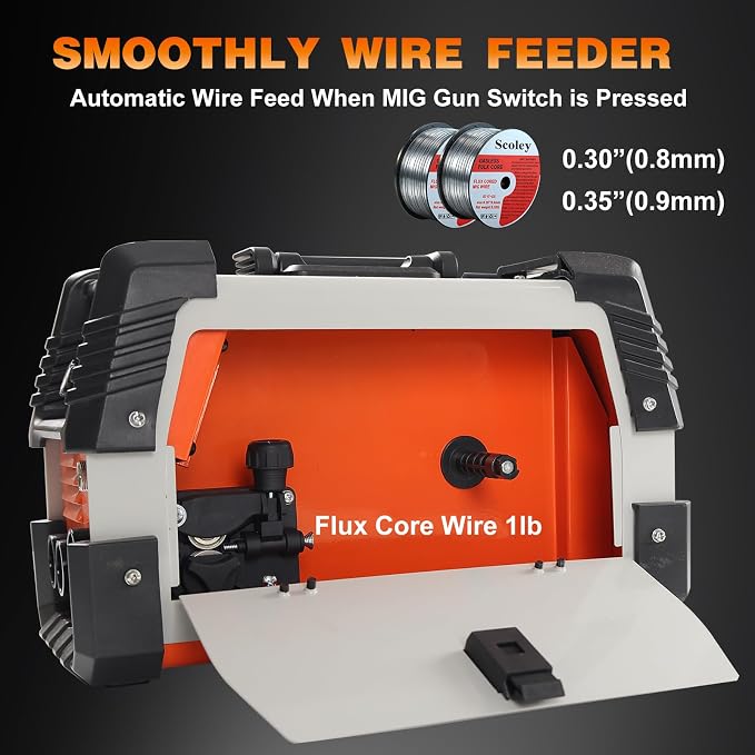 130A MIG Welder 110V, Flux Core Welder with Digital Display, 3-in-1 Gasless MIG/Lift TIG/Stick Welding Machine, IGBT Inverter Portable Mini Welder for Home DIY, with Gloves & Mask