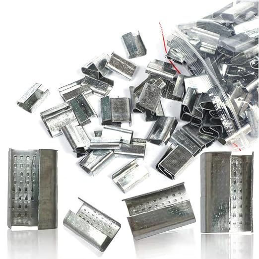 Strapping Open Seals Metal Buckle (Snap-On) Seals, for 1/2" - 5/8" Width Strapping Strap(Pack of 50)