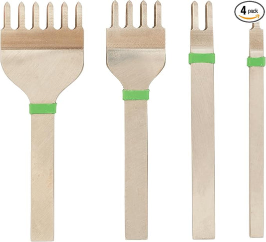 Weaver Leather Supply Diamond Leather Stitching Chisel Set, Precise 6mm Hole Punch, Color-Coded Hole Punch Set for Hand Sewing and Saddle Stitching
