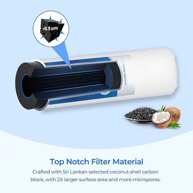 OCS2 Under Sink Filter Cartridge, Compatible with Pentair Everpure EV9618-02, EV9275-60 QL2-OCS2 System Series Filtration Systems, 2 Pack