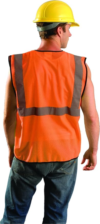 OccuNomix ANSI/ISEA 107-2020 Class 2 Type R Mesh Surveyor Vest - Reflective Safety Vest with Pockets, Dual Sizes (S/M-4X/5X)