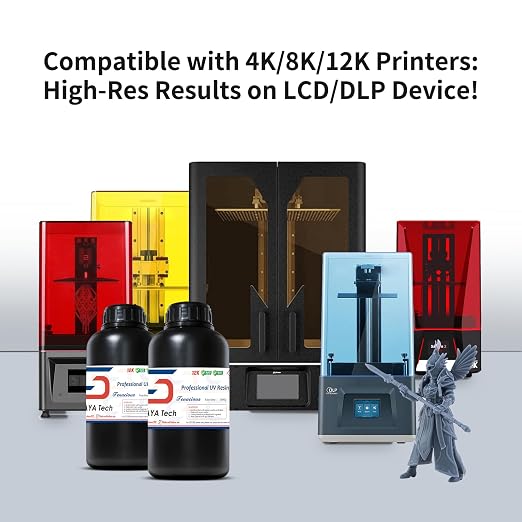 Siraya Tech Tenacious Easy Grey 3D Printer Resin, Easy-to-Print Flexible Resin with High Impact Resistance, Great Resolution, and High Toughness - No Mixing Needed, Perfect for MSLA/DLP/SLA, 1kg