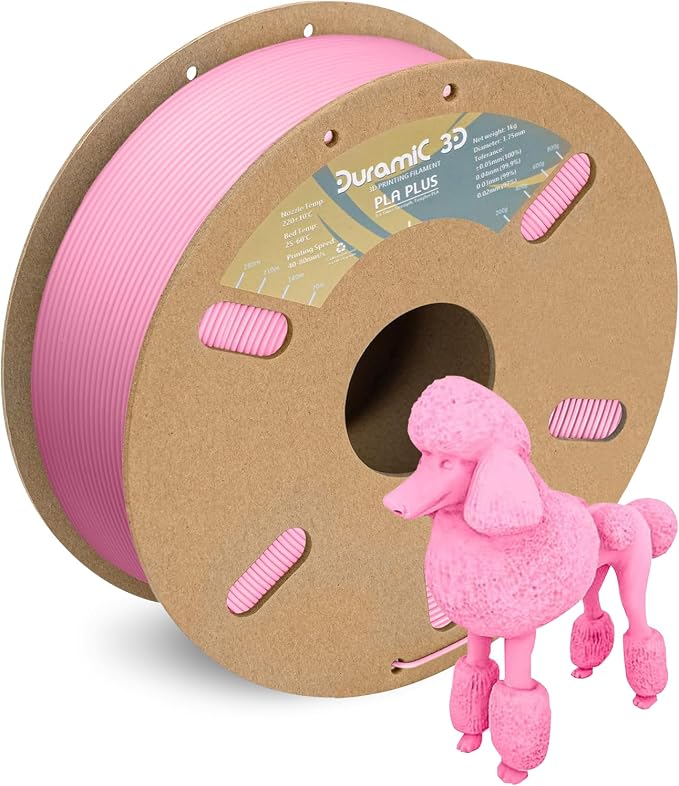 DURAMIC 3D PLA+ Printer Filament 1.75mm PLA Plus Neatly 2Kg Spool(2.2lbs) | PLA Pro Tougher and Stronger, Dimensional Accuracy Probability +/- 0.02mm Pink