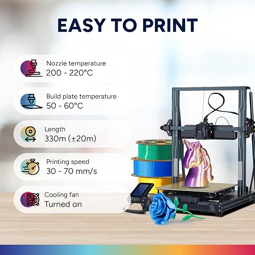 OVERTURE Silk Filament PLA 1.75mm Clog-Free Shiny 3D Printer Filament, 1kg Spool (2.2lbs), Dimensional Accuracy +/- 0.02 mm, Fit Most FDM Printer(Silk Gold)