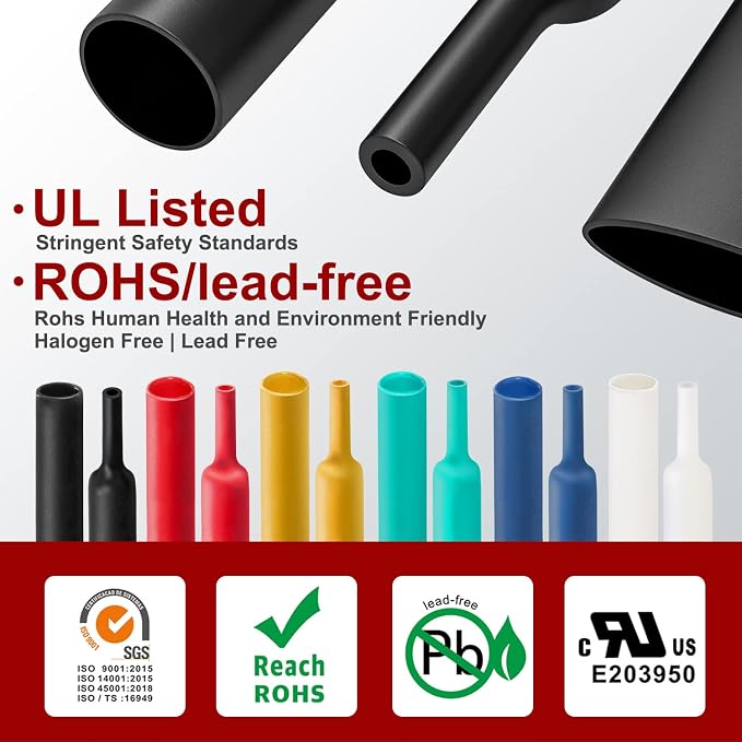 Chanzon 3:1 Ratio 1-1/2" (39mm) Heat Shrink Tubing - Marine Grade Waterproof Adhesive Lined - 4Ft Roll (1.22M Total Length) Red Polyolefin Sleeving Wrap Shrinking 3 to 1 Ratio 1pcs