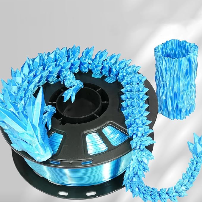 Silk PLA 3D Printing Filament 1.75mm Filajoy3D 3D Printing Filament 1KG, Dimensional Accuracy ±0.03mm, Compatible with Most FDM 3D Printers, Blue