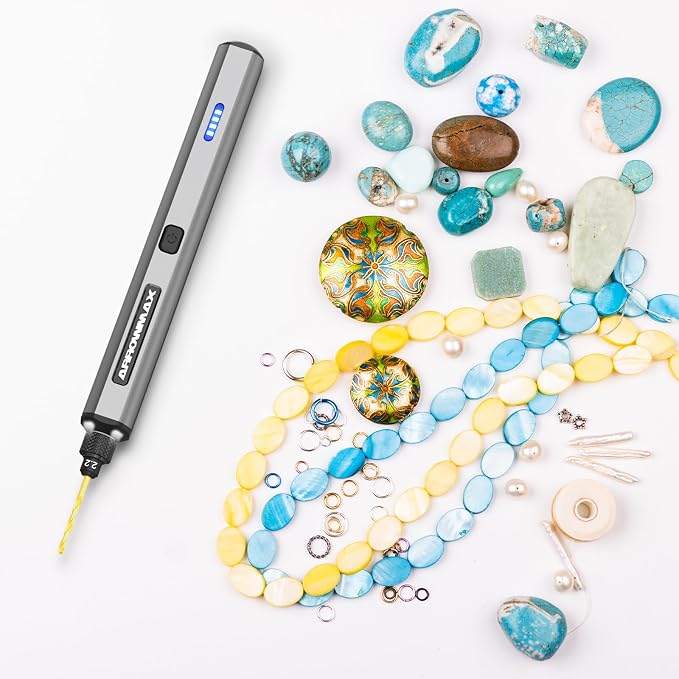 AM ARROWMAX Mini Electric Drill Pen, 13 in 1 with Aluminium case, Rechargeable, 900 RPM, Needle Vise Hand Drill Kit, 10 HSS Bits, DIY, Wood, Jewelry Making (SDS MINI)