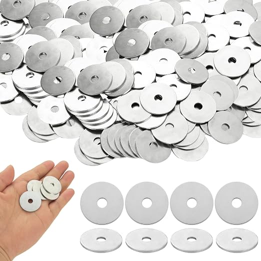 400 PCS Fender Washers 1/4" x 1-1/4", Stainless Steel Flat Washers Set, 1.5mm Thick Hardware Washers Zinc, Metal Washer Flat Small Washer for Screws
