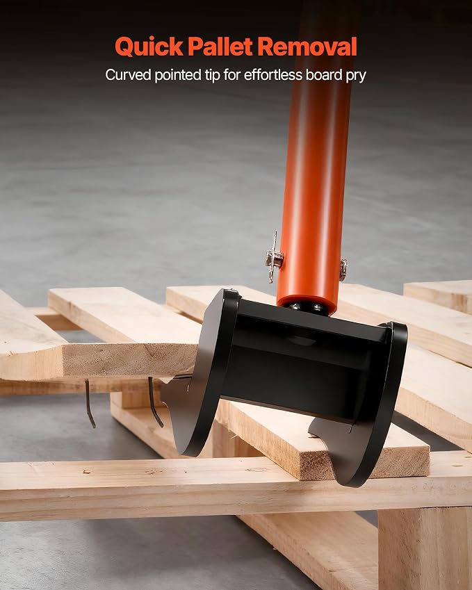 VEVOR Pallet Buster Tool with 50’’ Carbon Steel Handle Wrecking Pry Bar, 2000 lbs Weight Capacity, Heavy Duty Deck Board Removal Tool, Multi-Purpose Breaker for Efficient Removal, Renovation