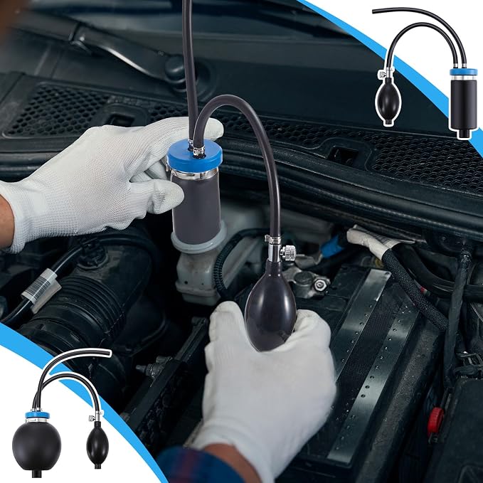 Aurelema 2 Pcs Universal Easy Intake Adapter Automotive Smoke Machine Inflatable Bladder Block off Diagnostic Car Smoke Leak Tester Detector for 12V Vehicles Pipe Fuel Leakage Detection (Blue)