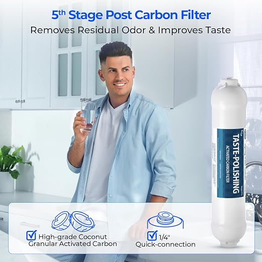 iSpring F10KU NSF Certified 1-Year Replacement Filter Set for 7-Stage RO Water Filtration Systems, Includes Alkaline Mineral & UV Filters, 10 Pieces, No RO Membrane