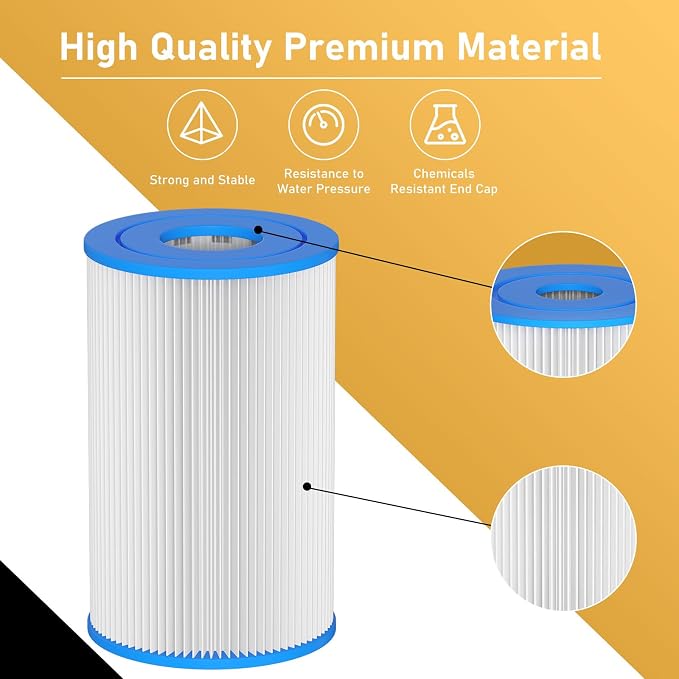 Cold Plunge Filter 20 Micron 5" x 2.5" Water Filter Replacement Cartridge Compatible with Any Cold Plunge System Ice Pod Filters Ice Bath Filter (8-Pack)