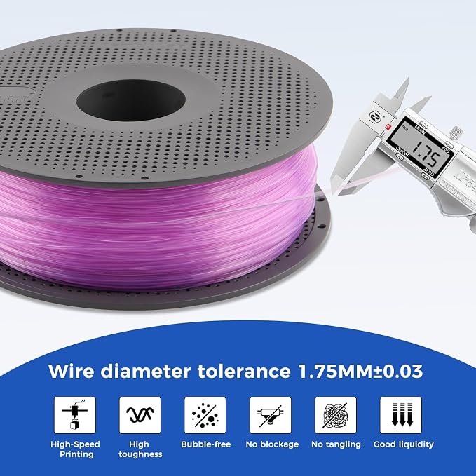 Bamboo Original TPU 90A 1.75MM Filament Exceptional Wear Resistance for Lasting Performance with RFID for Bambu Lab A1,A1MINI,X1,P1 AMS 1KG +/- 0.03mm AMS HT Compatible (Black 51103)