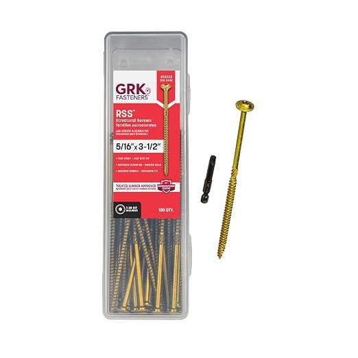 GRK Fasteners RSS™ 5/16 x 3-1/2 Inch, Rugged Structural Screws, 100 PCS, Rust Resistant Climatek™ Coating, Interior and Exterior Use, Heavy-Duty Framing & Decking Screws, Fast Bite Tip with Star Drive