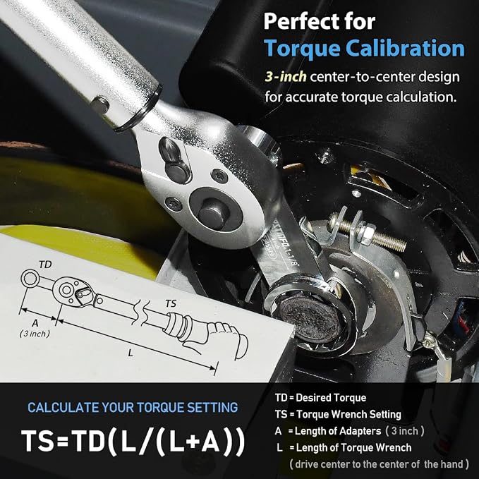 FIRSTINFO 1/2-inch Drive 1-1/8" 12-Point Box End Torque Adapter | 3 in center-to-center length • Fits 4, 6 & 12-point fasteners • CR-V steel • Thin-wall access • Made in Taiwan