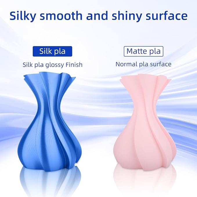 3DHoJor Silk PLA Filament 1.75mm, Silk PLA 3D Printer Filament, 2.2 LBS (1KG) Cardboard Spool, Fit Most FDM 3D Printer, Silk Blue