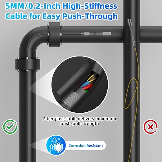 Sanyipace Sewer Camera 100FT/30M, 5" IPS HD Inspection Camera with 32GB TF Card, DVR with Speaker, 8 LED Lights, Waterproof Pipe Camera for Drain Pipe Plumbing Sewer Line Inspection