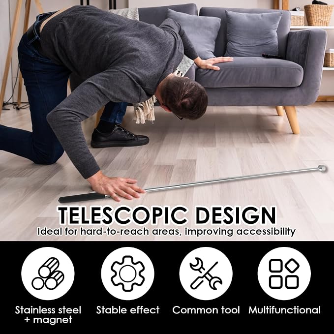 16Pcs Telescoping Magnetic Pickup Tool 15/10/3/1.5LB Extendable Magnet Stick Set Grabber Tools Stainless Steel Portable Bolt Screws Reacher Magnetic Nail Picker for Men Husband Birthday Christmas