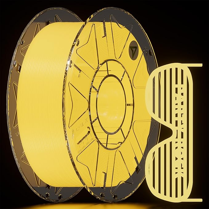 Creality Hyper Luminous PLA RFID Filament 1.75mm 1KG, Glow in the Dark Filament for 3D Printers, Bright Long-Lasting Glow, High-Speed Printing 30–600mm/s, Ideal for Creative Projects (Yellow)