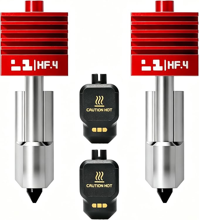 2Pcs 0.4mm High Flow P2S Nozzle with MPVD Anti-Stick Hardened Steel Nozzle | Replacement for Bambu Lab P2S/X2D/A2L/H2D/H2S/H2C/A1/A1 Mini, Upgraded HF P2S Hotend for Reduced Clogging,Save 30% Print Time