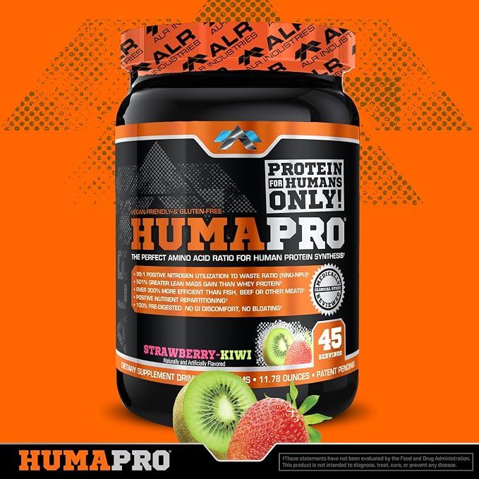 ALR Industries HumaPro Essential Amino Acid Formula | EAA Protein Supplement | Supports Muscle Recovery & Performance | Vegan, Gluten Free | | 45 Servings (Strawberry Kiwi)